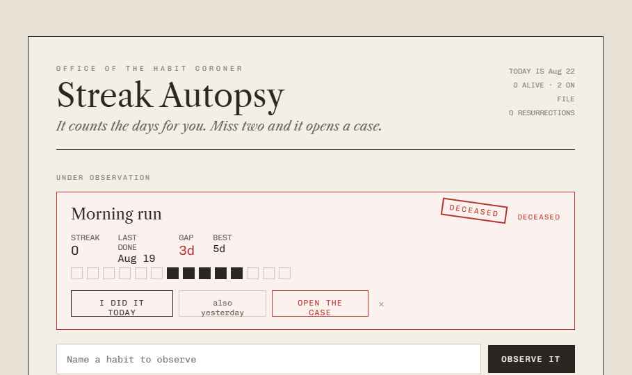 Streak Autopsy