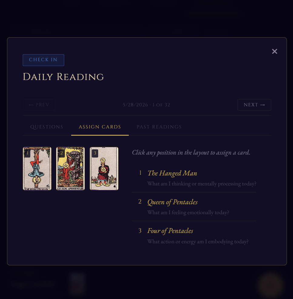 The tarot tracker